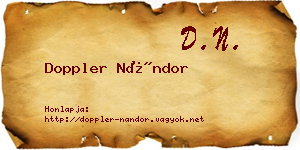 Doppler Nándor névjegykártya